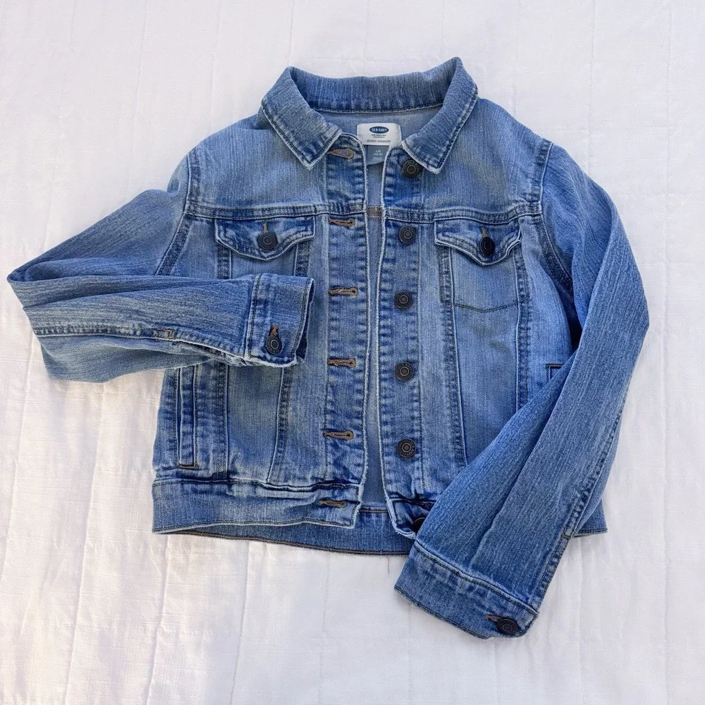 Old Navy Girls Blue Denim Jean Jacket - Size Large (10-12)